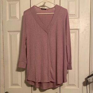 Pink Clover Lavender V-Neck Top